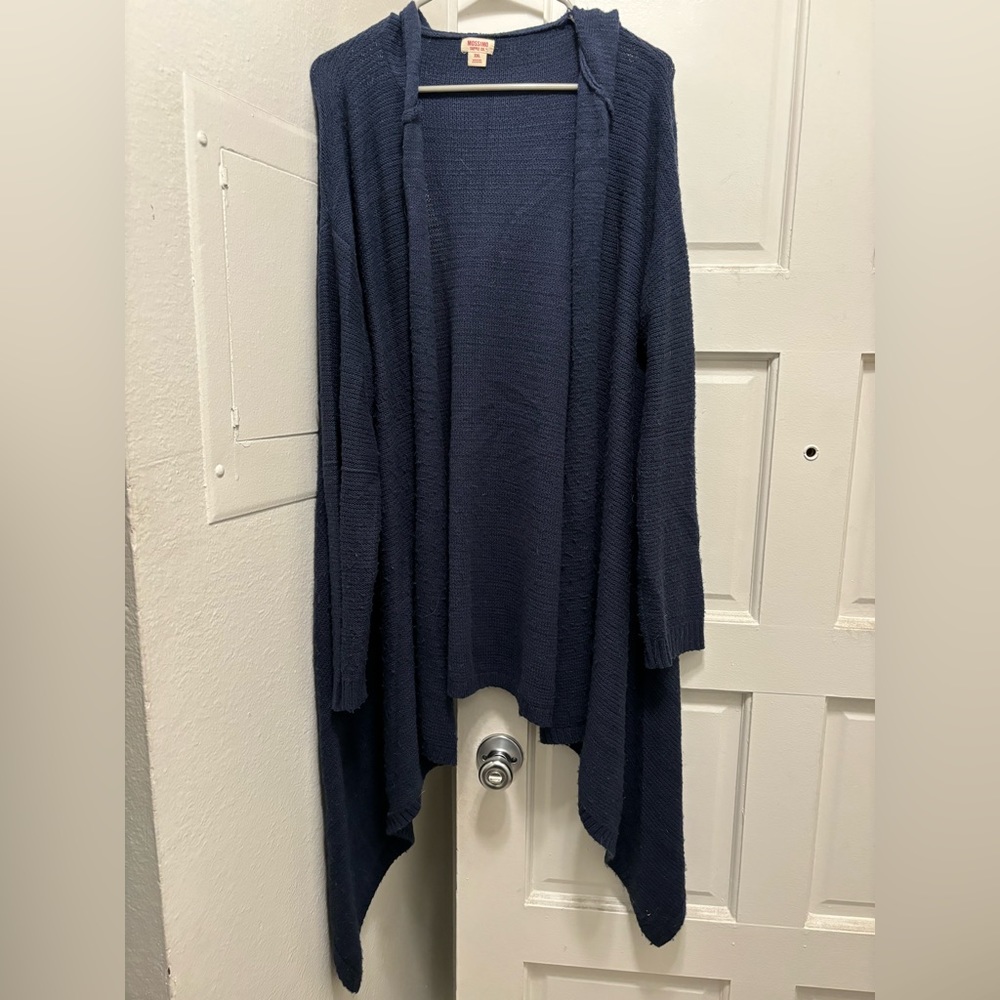 Mossimo Hooded kimono cardigan, XXL navy blue